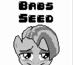 Size: 775x684 | Tagged: safe, artist:rc88, derpibooru import, babs seed, earth pony, pony, 2013, 8-bit, artifact, brony music, cover art, female, filly, foal, image, link in description, png, text