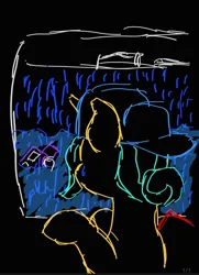 Size: 1080x1493 | Tagged: safe, artist:mkogwheel, derpibooru import, fresh coat, pony, unicorn, facing away, female, flood, image, jpeg, looking out the window, mare, rain, sketch, solo