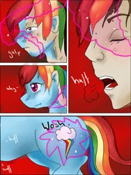 Size: 600x800 | Tagged: safe, artist:kaeaskavi, derpibooru import, rainbow dash, human to pony, image, jpeg, transformation