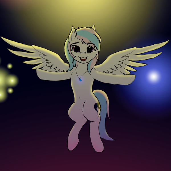 Size: 3747x3748 | Tagged: safe, artist:mia mesa, derpibooru import, oc, oc:starburn, unofficial characters only, pegasus, pony, backlighting, belly, belly button, colored, female, fireworks, flying, image, jewelry, lighting, looking at you, necklace, pegasus oc, png, solo, spread wings, wings