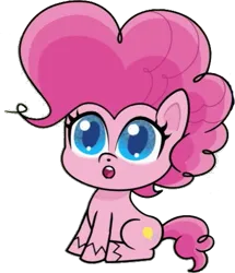 Size: 439x511 | Tagged: safe, artist:pascalmulokozi2, derpibooru import, edit, edited screencap, screencap, pinkie pie, earth pony, pony, my little pony: pony life, one click wonder, spoiler:pony life s01e17, :o, background removed, female, image, looking up, mare, not a vector, o mouth, open mouth, png, simple background, sitting, solo, transparent background