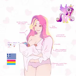 Size: 2048x2048 | Tagged: suggestive, artist:cryweas, derpibooru import, princess cadance, princess flurry heart, alicorn, human, pony, alternate hairstyle, baby, breastfeeding, breasts, busty princess cadance, clothes, crown, dark skin, duo, duo female, eyeshadow, female, freckles, greece, high res, hoof shoes, humanized, image, implied shining armor, jewelry, jpeg, lipstick, makeup, mare, mother and child, mother and daughter, nonsexual nursing, nursing, pansexual, pansexual pride flag, panties, pink underwear, plump, pride, pride flag, reference sheet, regalia, shirt, simple background, solo, stretchmarks, suckling, tattoo, underwear, white background