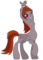 Size: 3500x4800 | Tagged: safe, alternate version, artist:funny jo, derpibooru import, oc, oc:funny jo, unofficial characters only, centaur, taur, equestria girls, centaur oc, crossed arms, eyelashes, female, image, one eye closed, png, raised arms, raised hoof, simple background, smiling, solo, solo female, transparent background, wings