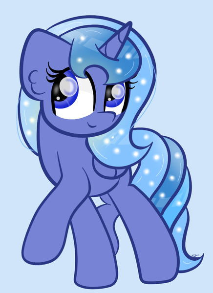 Size: 752x1036 | Tagged: safe, artist:sugarcloud12, derpibooru import, princess luna, pony, alternate hairstyle, chibi, image, png, solo