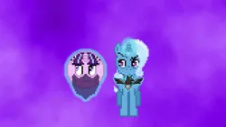 Size: 504x285 | Tagged: safe, derpibooru import, starlight glimmer, trixie, pony, unicorn, ball, female, glimmerball, image, magic, mare, morph ball, pixel art, png, sprite