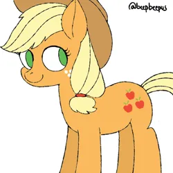 Size: 512x512 | Tagged: safe, artist:beepbeep, derpibooru import, applejack, earth pony, pony, applejack's hat, cowboy hat, female, hat, image, mare, png, simple background, white background