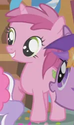 Size: 263x442 | Tagged: safe, derpibooru import, screencap, amethyst star, ruby pinch, pony, unicorn, call of the cutie, season 1, cropped, female, filly, foal, image, png, raised hoof, solo focus