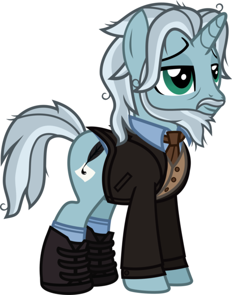 Size: 992x1262 | Tagged: safe, artist:lightningbolt, derpibooru import, oc, oc:cadaverous poe, unofficial characters only, pony, unicorn, .svg available, bags under eyes, beard, clothes, derpibooru exclusive, facial hair, horn, image, jacket, lidded eyes, male, messy mane, messy tail, moustache, necktie, png, shirt, shoes, socks, solo, stallion, suit jacket, tail, undershirt, vector