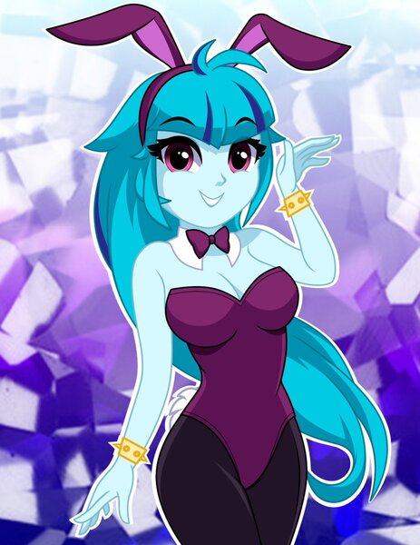 Size: 925x1200 | Tagged: safe, artist:rosemile mulberry, derpibooru import, sonata dusk, human, equestria girls, bowtie, bracelet, breasts, bunny ears, bunny suit, busty sonata dusk, cleavage, clothes, humanized, image, jewelry, jpeg, playboy bunny sonata dusk