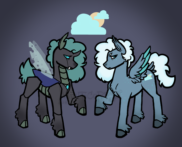 Size: 1265x1024 | Tagged: safe, artist:manticorpse, derpibooru import, oc, oc:cloudy day, changeling, pegasus, pony, changeling oc, character design, image, pegasus oc, png, reference sheet, solo, wings