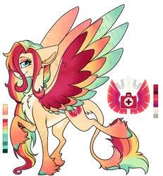 Size: 900x975 | Tagged: safe, artist:velnyx, derpibooru import, oc, oc:mango magic, pegasus, pony, colored wings, female, image, mare, multicolored wings, png, solo, unshorn fetlocks, wings