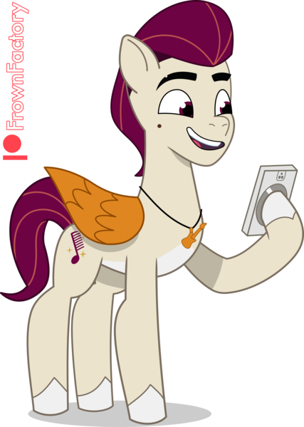 Size: 2136x3000 | Tagged: safe, artist:frownfactory, derpibooru import, pegasus, pony, my little pony: tell your tale, cutie mark, g5, image, male, mobile phone, phone, png, rocky riff, simple background, smartphone, smiling, solo, stallion, transparent background, vector, wings