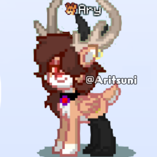 Size: 1500x1500 | Tagged: safe, artist:aritsuni, derpibooru import, oc, oc:ary deer, deer, pony, pony town, image, pixel art, png