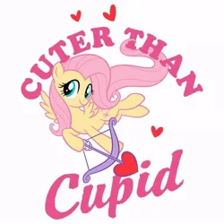 Size: 736x736 | Tagged: safe, derpibooru import, official, fluttershy, pegasus, pony, arrow, bow (weapon), cupid, flying, heart, heart arrow, image, jpeg, spread wings, wings