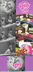 Size: 500x1083 | Tagged: safe, derpibooru import, edit, edited screencap, screencap, fluttershy, pinkie pie, earth pony, human, pegasus, pony, season 2, the last roundup, cherry, comparison, female, food, i love lucy, image, irl, irl human, jpeg, mare, my little brony, photo, yellow cherry