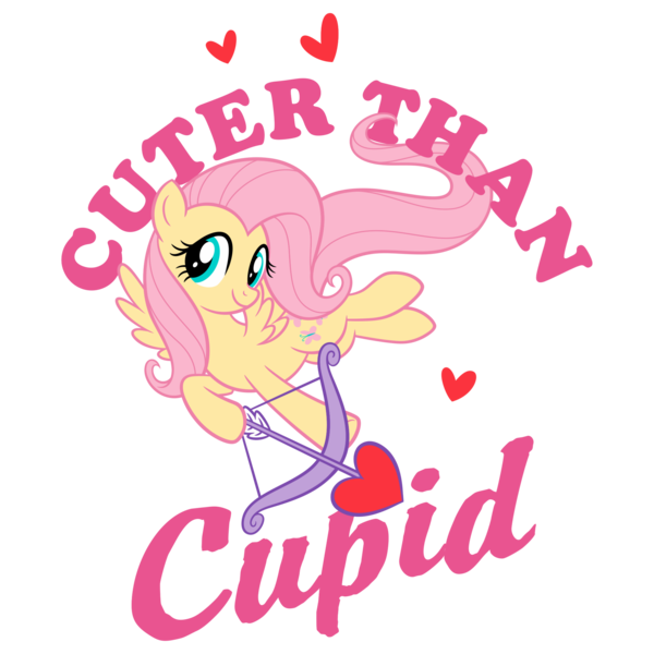 Size: 2048x2048 | Tagged: safe, derpibooru import, official, fluttershy, pegasus, pony, arrow, bow (weapon), bow and arrow, design, female, flying, heart, holiday, image, mare, png, shirt design, simple background, solo, text, transparent background, valentine's day, weapon, zazzle