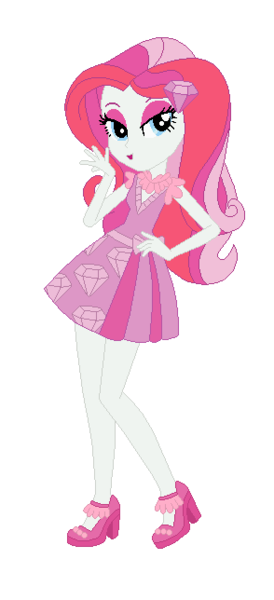 Size: 294x644 | Tagged: safe, artist:leahrow, artist:lordsfrederick778, artist:selenaede, derpibooru import, diamond rose, human, equestria girls, base used, clothes, cutie mark, cutie mark on clothes, diamond, dress, equestria girls style, equestria girls-ified, hand on hip, high heels, image, pink dress, png, recolor, shoes, simple background, white background