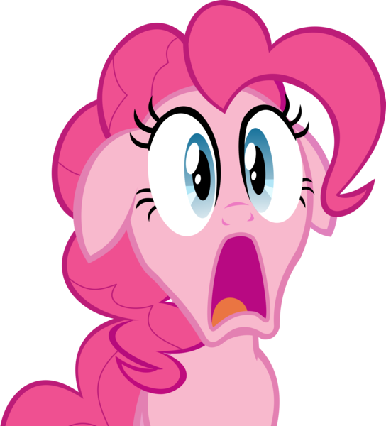 Size: 5050x5570 | Tagged: safe, artist:decompressor, derpibooru import, pinkie pie, earth pony, pony, absurd resolution, floppy ears, gasp, gawk, image, png, reaction image, simple background, solo, transparent background, vector, wat