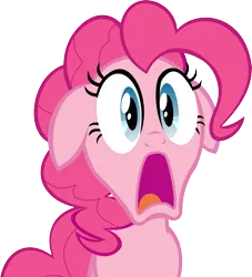 Size: 5050x5570 | Tagged: safe, artist:decompressor, derpibooru import, pinkie pie, earth pony, pony, absurd resolution, floppy ears, gasp, gawk, image, png, reaction image, simple background, solo, transparent background, vector, wat