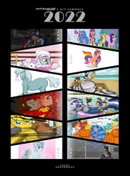 Size: 2443x3301 | Tagged: safe, artist:lynnthenerdkitty, derpibooru import, hitch trailblazer, izzy moonbow, pipp petals, sparky sparkeroni, sprout cloverleaf, sunny starscout, zecora, zipp storm, oc, oc:paddy sparkle, cat, horse, human, pony, g5, 2022, argyle starshine, art summary, beach, bumblebee (transformers), butt, car interior, charlie, charlie watson, crossover, he wants to order, image, marvel crossover, meme, misty brightdawn, mobile phone, phone, png, scarlet witch, selfie, snow, transformers, wanda