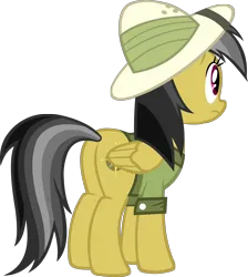 Size: 2500x2784 | Tagged: safe, artist:alexstrazse, derpibooru import, daring do, pegasus, pony, butt, female, folded wings, image, mare, plot, png, simple background, transparent background, vector, wings