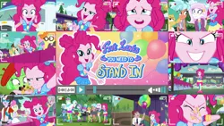 Size: 1280x721 | Tagged: safe, derpibooru import, editor:quoterific, bon bon, bulk biceps, flash sentry, lyra heartstrings, maud pie, pinkie pie, snails, snips, sunset shimmer, sweetie drops, trixie, vinyl scratch, equestria girls, equestria girls series, five lines you need to stand in, spoiler:eqg series (season 2), image, jpeg