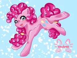 Size: 1024x768 | Tagged: safe, artist:_niveria_, derpibooru import, pinkie pie, earth pony, pony, female, image, mare, png, solo, underhoof