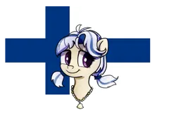 Size: 829x538 | Tagged: safe, artist:brella, derpibooru import, oc, ponified, unofficial characters only, pony, finland, image, nation ponies, national flag, png, solo