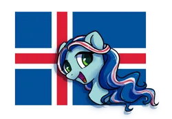Size: 996x695 | Tagged: safe, artist:brella, derpibooru import, oc, ponified, unofficial characters only, pony, iceland, image, nation ponies, national flag, png, solo