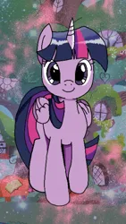 Size: 1215x2160 | Tagged: safe, color edit, derpibooru import, edit, twilight sparkle, twilight sparkle (alicorn), alicorn, pony, my little pony: the manga, colored, golden oaks library, image, library, png, wallpaper