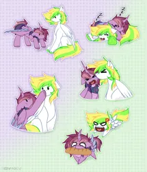 Size: 1830x2124 | Tagged: safe, artist:sparkie45, derpibooru import, oc, oc:ray of hope, oc:sparkie, alicorn, changeling, dragon, hybrid, pegasus, pony, chibi, image, merchandise, png, shipping, sticker