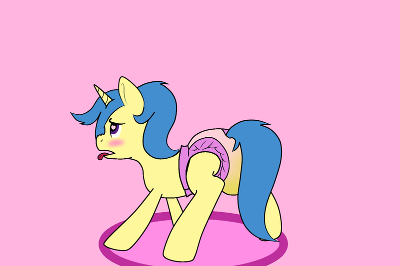 Size: 1500x1000 | Tagged: questionable, artist:cuddlehooves, artist:farhan1250, derpibooru import, edit, oc, oc:starlightmelody, unofficial characters only, pony, unicorn, diaper, image, non-baby in diaper, pissing, png, solo, urine, wet diaper, wetting