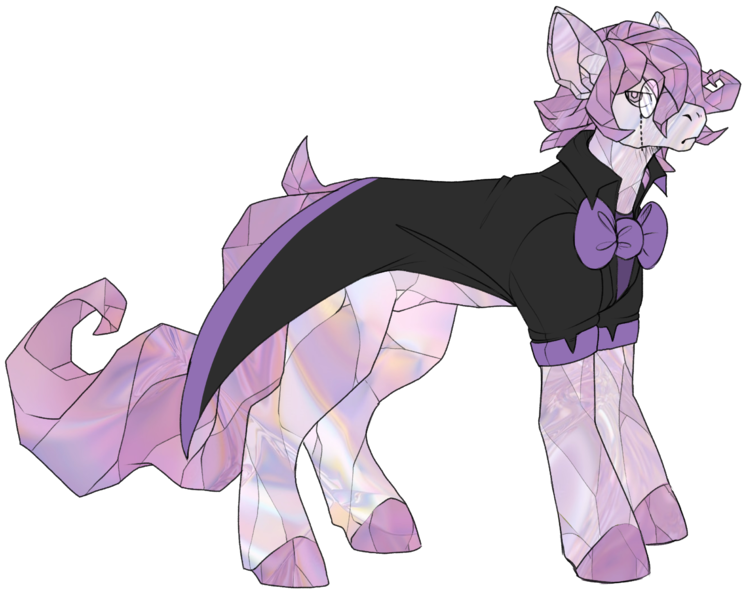 Size: 2500x1998 | Tagged: safe, artist:nega-subucni, artist:negasubucni, derpibooru import, oc, oc:brittle harmony, unofficial characters only, crystal pony, pony, bowtie, clothes, colored hooves, crystal pony oc, high res, image, jacket, monocle, png, simple background, solo, transparent background