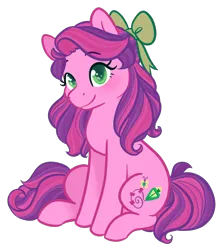Size: 1280x1439 | Tagged: source needed, safe, artist:howdyhorsey, derpibooru import, skywishes, earth pony, pony, bow, female, hair bow, image, mare, png, simple background, sitting, solo, transparent background