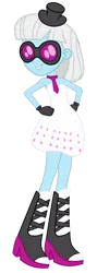 Size: 532x1502 | Tagged: safe, artist:ajosterio, derpibooru import, photo finish, equestria girls, boots, clothes, clothes swap, dress, gloves, hat, high heel boots, image, necktie, png, shoes, solo, sunglasses