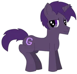 Size: 1094x1056 | Tagged: safe, artist:dexteranddeedee02, derpibooru import, part of a set, ponified, pony, unicorn, alphabet lore, g, image, looking at you, male, png, simple background, solo, species swap, stallion, transparent background