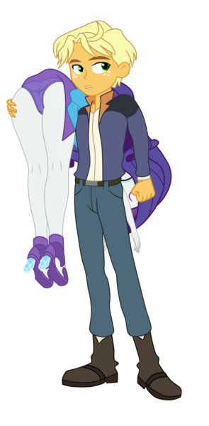 Size: 1885x3834 | Tagged: suggestive, artist:gmaplay, derpibooru import, ragamuffin (equestria girls), rarity, equestria girls, ass, butt, butt grab, butt touch, carrying, clothes, face down ass up, female, grope, image, male, over the shoulder, panties, png, ragamuffin (g4), rarimuffin, rearity, shipping, straight, unconscious, underwear