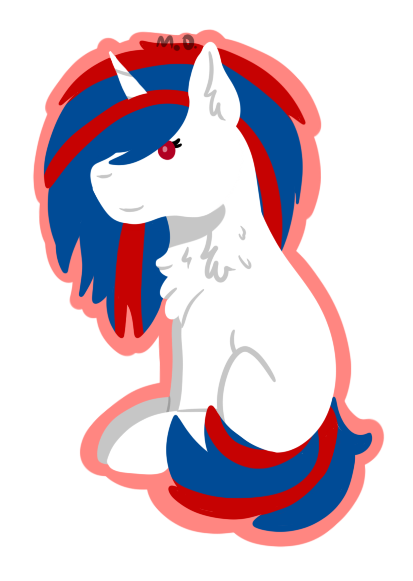 Size: 413x581 | Tagged: safe, artist:krecikkosmosu, derpibooru import, oc, oc:snowi, pony, unicorn, blue hair, disco dance, female, full body, horn, image, mare, party, png, red eyes, red hair, sitting, speaker, tail, white pony