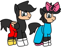 Size: 1018x785 | Tagged: safe, artist:jadeharmony, ponified, pony, cursed image, disney, funny, image, meme, mickey mouse, minnie mouse, oh my gosh, png