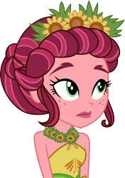 Size: 3000x4257 | Tagged: safe, artist:cloudyglow, derpibooru import, gloriosa daisy, equestria girls, legend of everfree, flower, flower in hair, image, png, simple background, solo, transparent background, vector