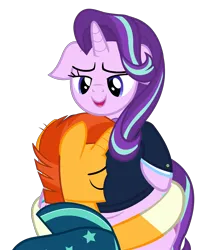 Size: 4799x5675 | Tagged: safe, artist:duskyzombie, derpibooru import, starlight glimmer, sunburst, pony, unicorn, absurd resolution, belly, bipedal, bottom heavy, bowtie, butthug, chubby glimmer, cloak, clothes, cute, eyes closed, female, floppy ears, glimmerbetes, hug, image, lidded eyes, male, mare, open mouth, plump, png, shipping, simple background, smiling, solo, squishy, squishy belly, starburst, straight, suit, sunburst's cloak, transparent background, vector, wide hips