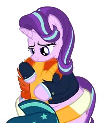 Size: 4799x5675 | Tagged: safe, alternate version, artist:duskyzombie, derpibooru import, starlight glimmer, sunburst, pony, unicorn, absurd resolution, belly, bipedal, bottom heavy, bowtie, butthug, chubby glimmer, cloak, clothes, cute, eyes closed, female, glimmerbetes, hug, image, lidded eyes, male, mare, open mouth, plump, png, shipping, simple background, smiling, solo, squishy, squishy belly, starburst, straight, suit, sunburst's cloak, transparent background, vector, wide hips