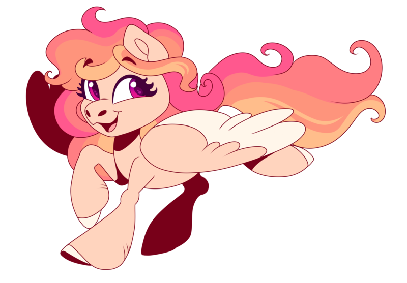 Size: 2300x1600 | Tagged: safe, artist:uunicornicc, derpibooru import, oc, oc:phoebe, oc:phoebe pangaea, pegasus, pony, chibi, colored wings, commission, female, flowing tail, image, mare, png, ponysona, simple background, solo, transparent background, two toned wings, wings