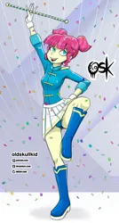 Size: 1098x2051 | Tagged: suggestive, artist:oldskullkid, derpibooru import, majorette, sweeten sour, human, equestria girls, friendship games, boots, chs rally song, clothes, female, gloves, image, jpeg, shoes, skirt, solo, solo female, underwear, uniform
