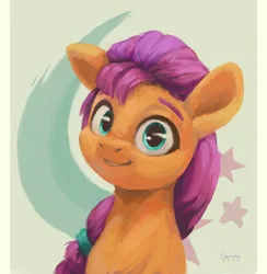 Size: 1920x1970 | Tagged: safe, artist:aemantaslim, derpibooru import, sunny starscout, earth pony, pony, bust, female, g5, image, krita, looking at you, mare, png, portrait, simple background, smiling, smiling at you, solo
