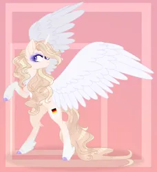 Size: 800x877 | Tagged: safe, artist:existencecosmos188, derpibooru import, oc, oc:lisa, unofficial characters only, alicorn, pony, abstract background, alicorn oc, eyelashes, feathered fetlocks, female, horn, image, jpeg, makeup, mare, rearing, wings