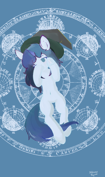 Size: 908x1530 | Tagged: safe, artist:hieq, derpibooru import, oc, unicorn, hat, horn, image, photo, png, solo, unicorn oc