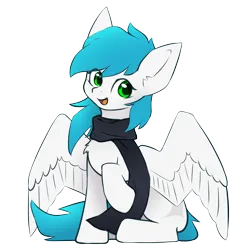 Size: 1600x1600 | Tagged: safe, artist:zylgchs, derpibooru import, oc, oc:cynosura, unofficial characters only, pegasus, derpibooru community collaboration, 2023 community collab, clothes, derpibooru exclusive, image, png, scarf, simple background, solo, transparent background