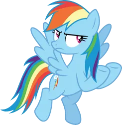 Size: 3000x3063 | Tagged: safe, artist:cloudyglow, derpibooru import, rainbow dash, pegasus, pony, daring doubt, female, high res, image, mare, png, simple background, solo, transparent background, vector