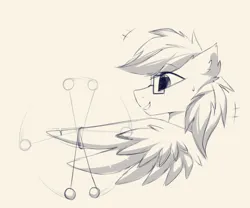 Size: 1800x1500 | Tagged: safe, artist:coarfdraw, derpibooru import, oc, pegasus, pony, clackers, glasses, happy, image, male, monochrome, png, sketch, solo, stallion, wing hands, wings